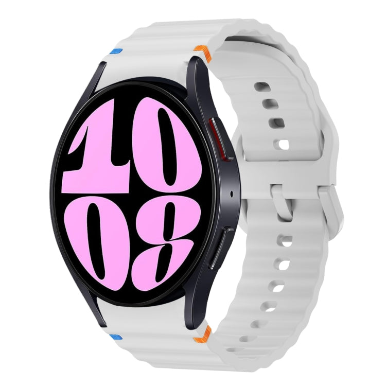 Wave Pattern Stitched Silicone Watch Band, Series 4