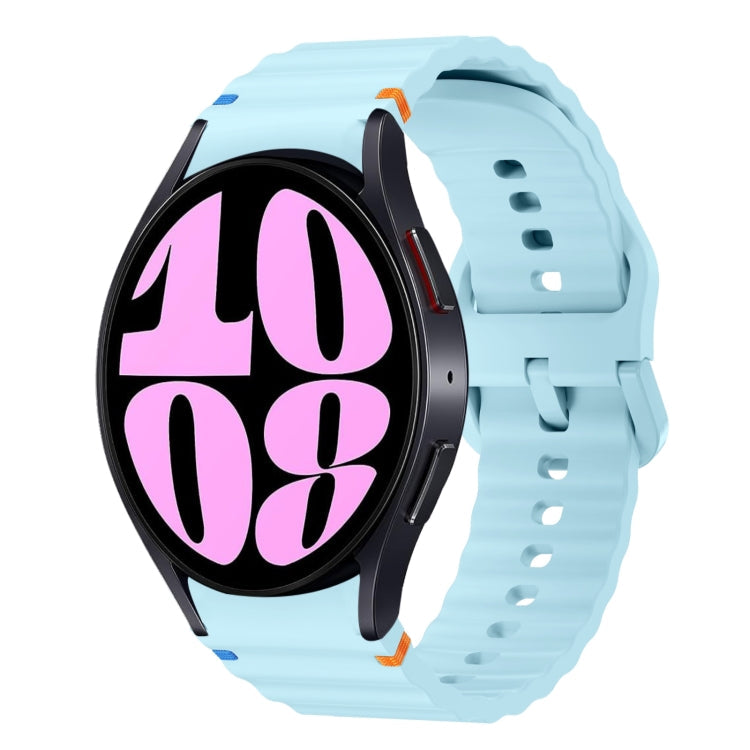 Wave Pattern Stitched Silicone Watch Band, Series 4