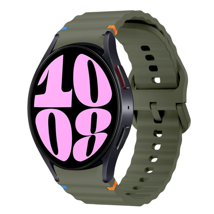 Wave Pattern Stitched Silicone Watch Band, Series 4