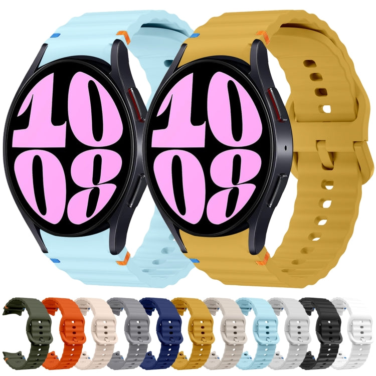 Wave Pattern Stitched Silicone Watch Band, Series 1