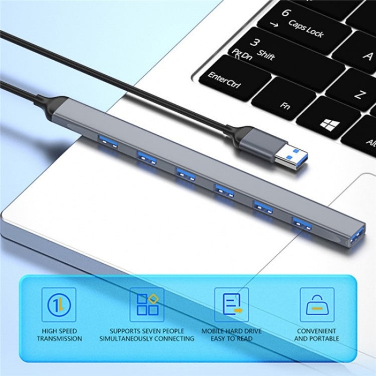 ADS-303A Data Transmission USB 3.0 / 2.0 Hub Expansion Dock Station 7-Port USB Adapter