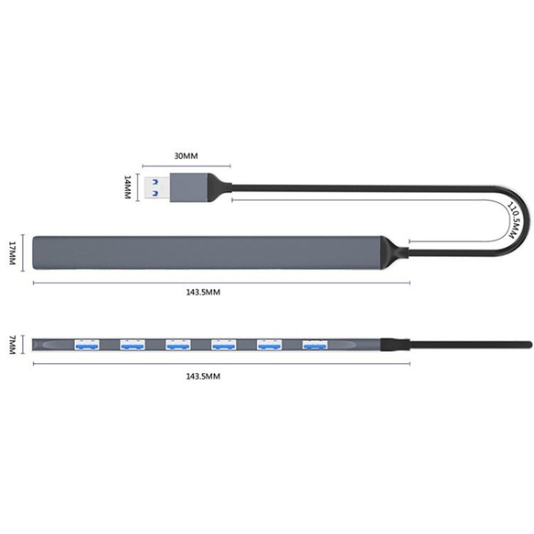 ADS-303A Data Transmission USB 3.0 / 2.0 Hub Expansion Dock Station 7-Port USB Adapter My Store