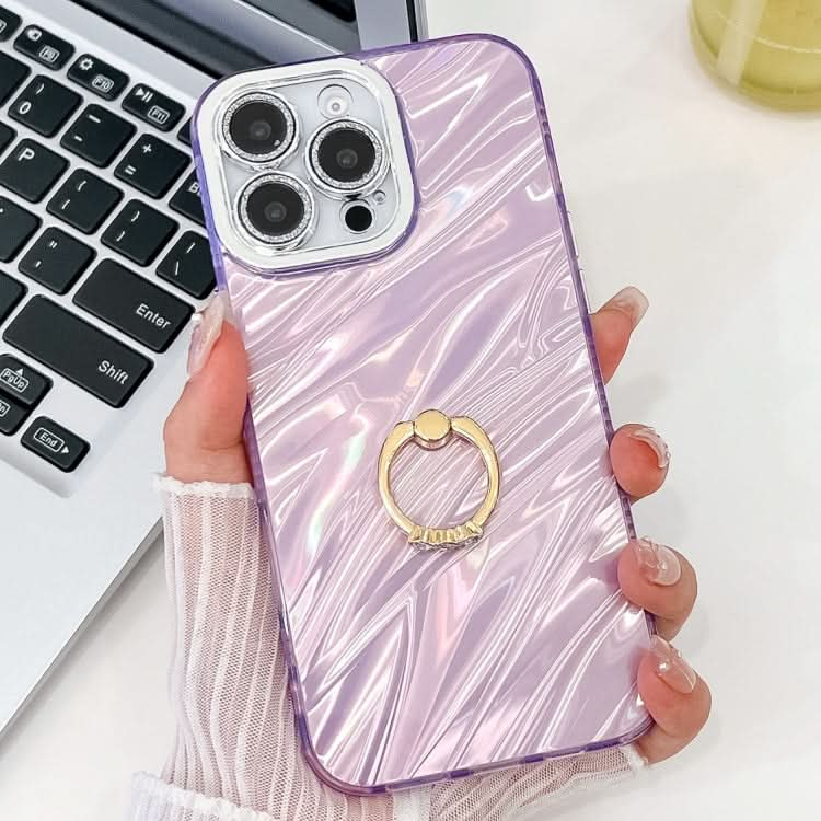 Plating Glitter Texture Ring Holder TPU Phone Case with Lens Film, Series 13