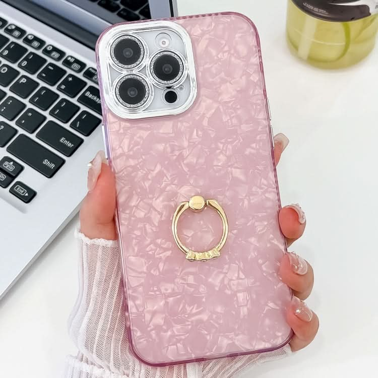 Plating Glitter Texture Ring Holder TPU Phone Case with Lens Film, Series 13