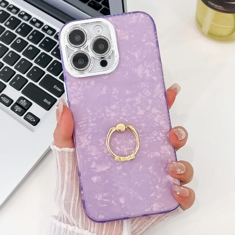 Plating Glitter Texture Ring Holder TPU Phone Case with Lens Film, Series 13