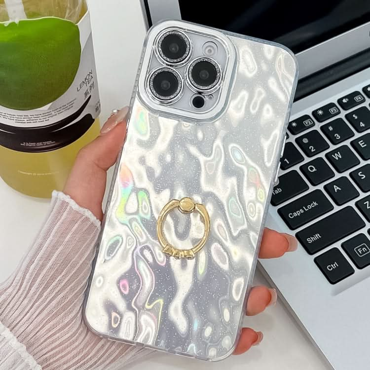 Plating Glitter Texture Ring Holder TPU Phone Case with Lens Film, Series 13