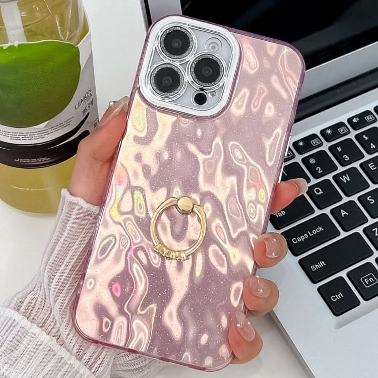 Plating Glitter Texture Ring Holder TPU Phone Case with Lens Film, Series 13