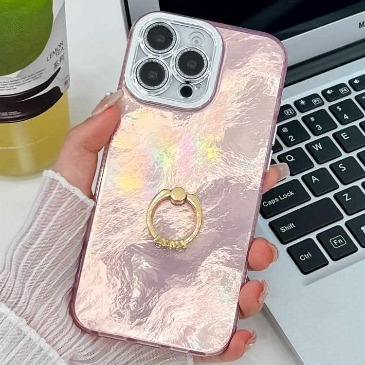 Plating Glitter Texture Ring Holder TPU Phone Case with Lens Film, Series 13