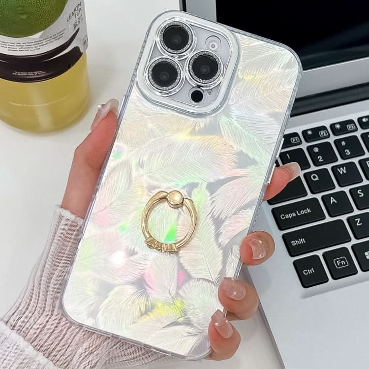 Plating Glitter Texture Ring Holder TPU Phone Case with Lens Film, Series 13