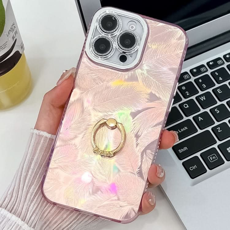 Plating Glitter Texture Ring Holder TPU Phone Case with Lens Film, Series 13