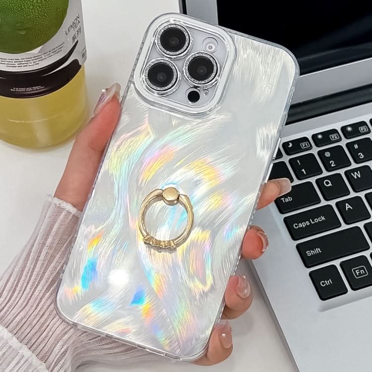 Plating Glitter Texture Ring Holder TPU Phone Case with Lens Film, Series 13