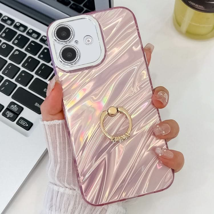 Plating Glitter Texture Ring Holder TPU Phone Case with Lens Film, Series 2