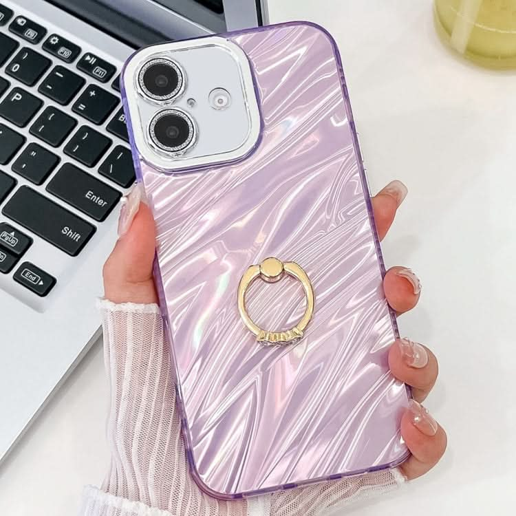 Plating Glitter Texture Ring Holder TPU Phone Case with Lens Film, Series 2