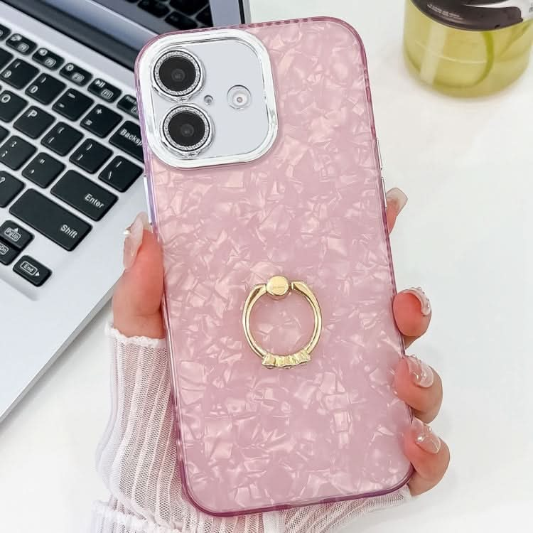 Plating Glitter Texture Ring Holder TPU Phone Case with Lens Film, Series 2