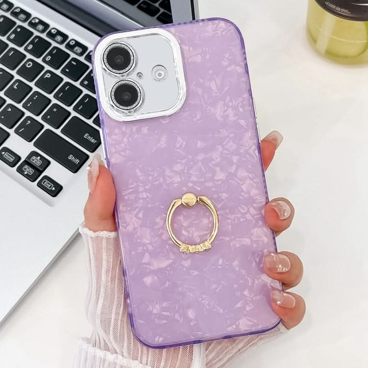 Plating Glitter Texture Ring Holder TPU Phone Case with Lens Film, Series 2