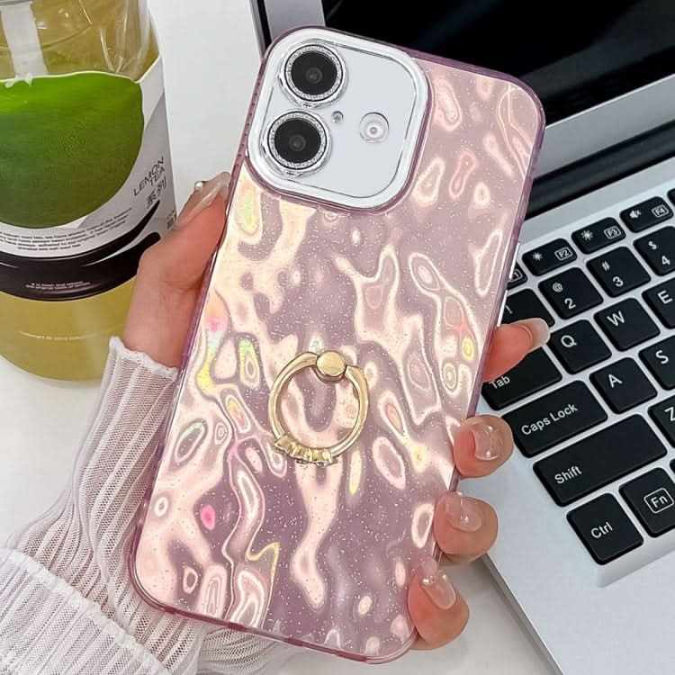 Plating Glitter Texture Ring Holder TPU Phone Case with Lens Film, Series 2