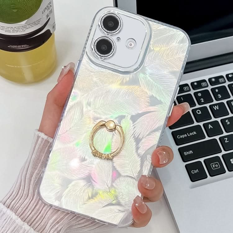 Plating Glitter Texture Ring Holder TPU Phone Case with Lens Film, Series 2