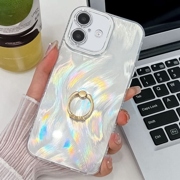 Plating Glitter Texture Ring Holder TPU Phone Case with Lens Film, Series 2