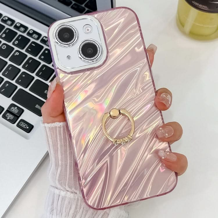 Plating Glitter Texture Ring Holder TPU Phone Case with Lens Film, Series 3