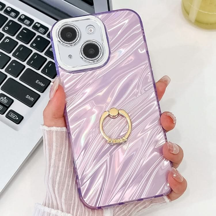 Plating Glitter Texture Ring Holder TPU Phone Case with Lens Film, Series 3