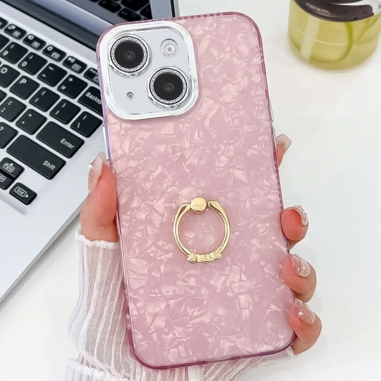 Plating Glitter Texture Ring Holder TPU Phone Case with Lens Film, Series 3