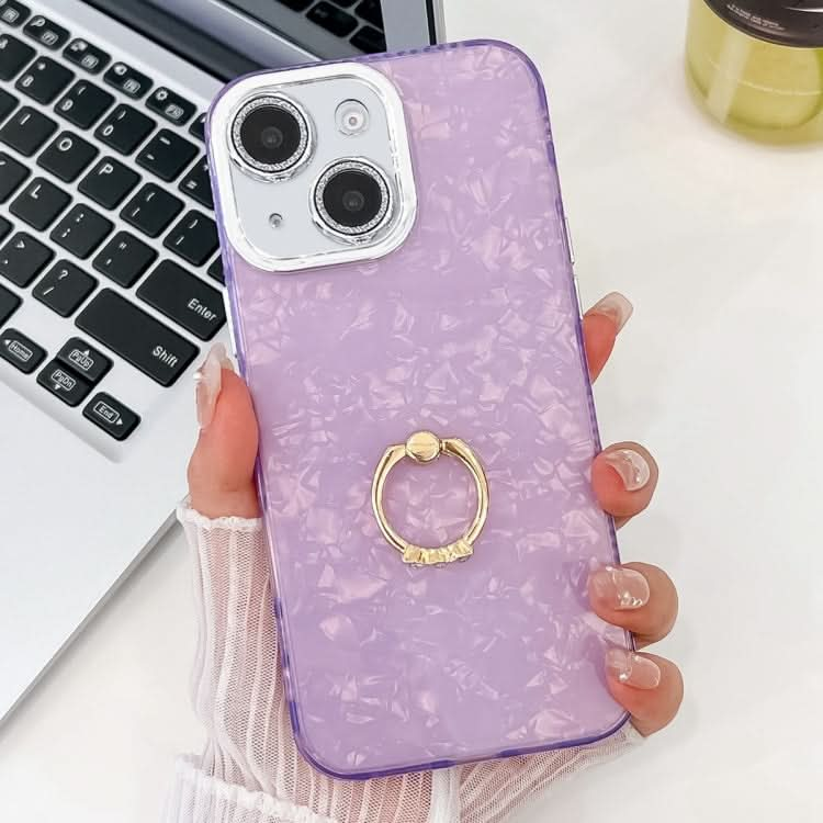 Plating Glitter Texture Ring Holder TPU Phone Case with Lens Film, Series 3