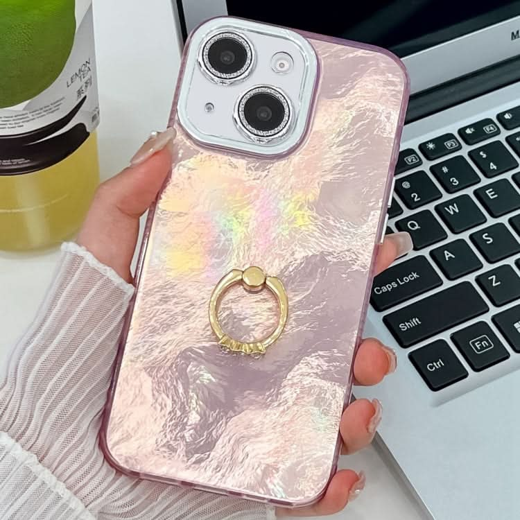 Plating Glitter Texture Ring Holder TPU Phone Case with Lens Film, Series 3