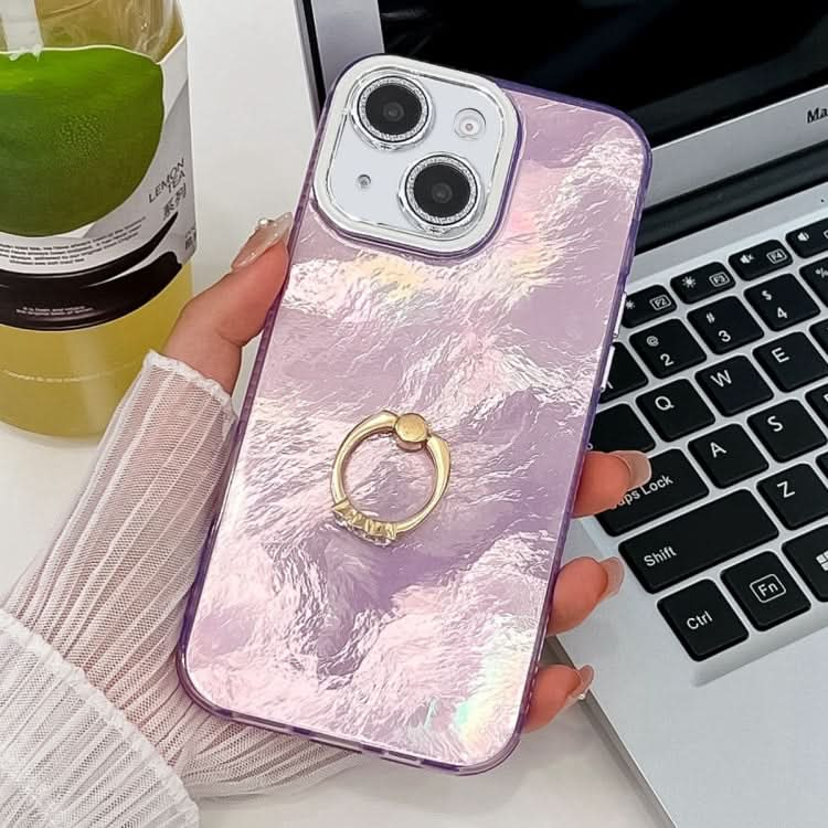 Plating Glitter Texture Ring Holder TPU Phone Case with Lens Film, Series 3