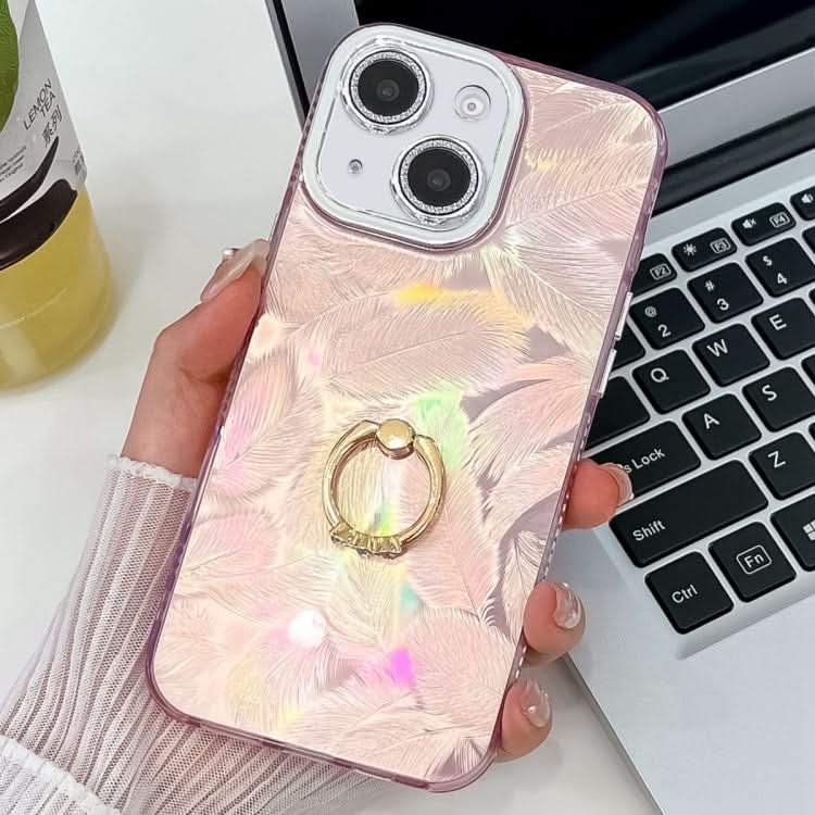 Plating Glitter Texture Ring Holder TPU Phone Case with Lens Film, Series 3