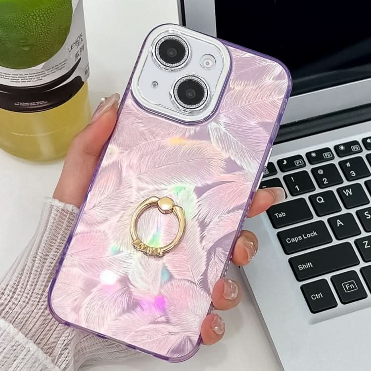 Plating Glitter Texture Ring Holder TPU Phone Case with Lens Film, Series 3