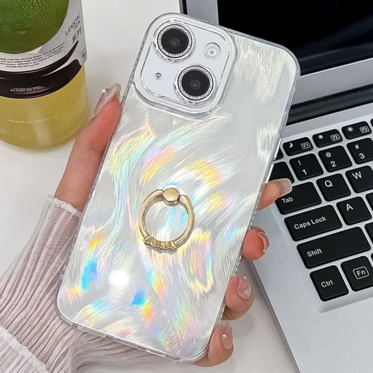 Plating Glitter Texture Ring Holder TPU Phone Case with Lens Film, Series 3