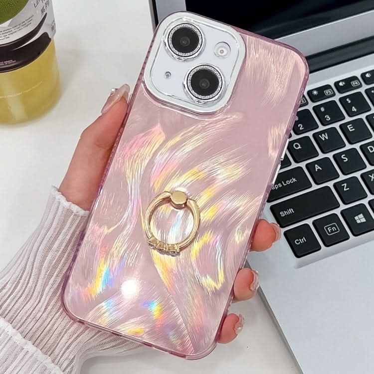 Plating Glitter Texture Ring Holder TPU Phone Case with Lens Film, Series 3