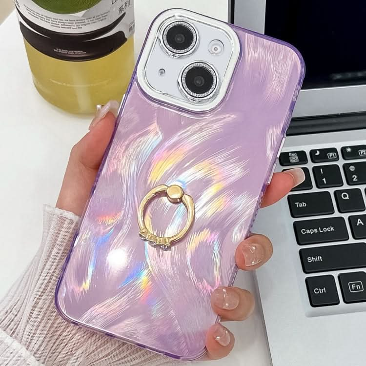 Plating Glitter Texture Ring Holder TPU Phone Case with Lens Film, Series 3