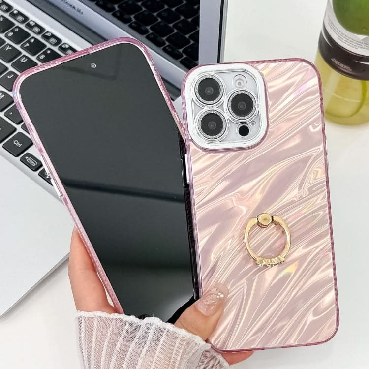 Plating Glitter Texture Ring Holder TPU Phone Case with Lens Film, Series 4