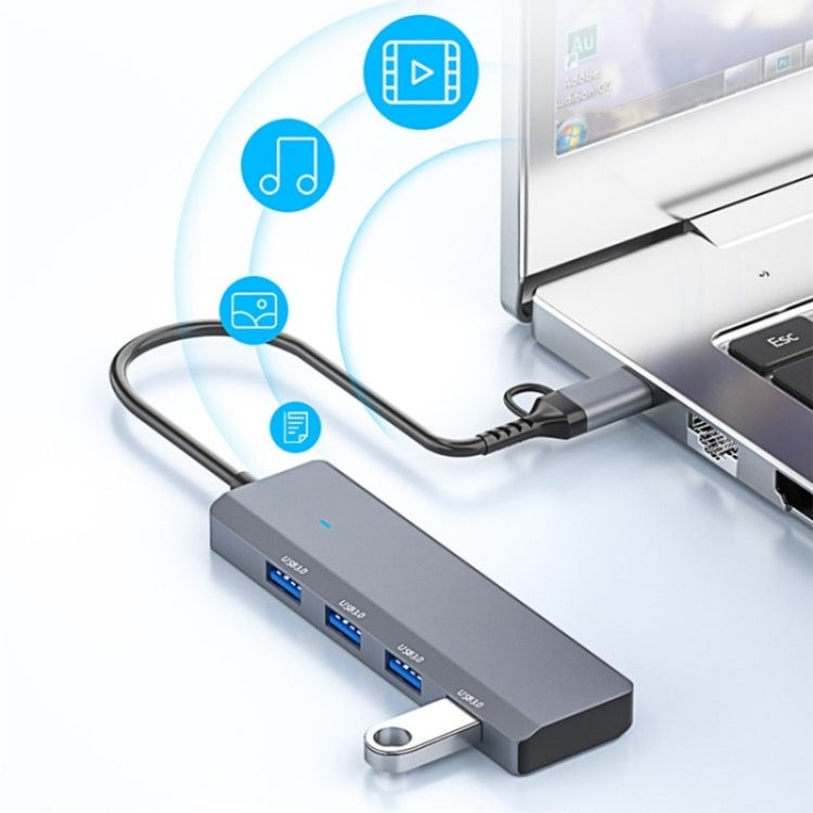 ADS-305D USB / Type-C to USB3.0 4-Ports USB HUB Computer Laptop Adapter Docking Station My Store