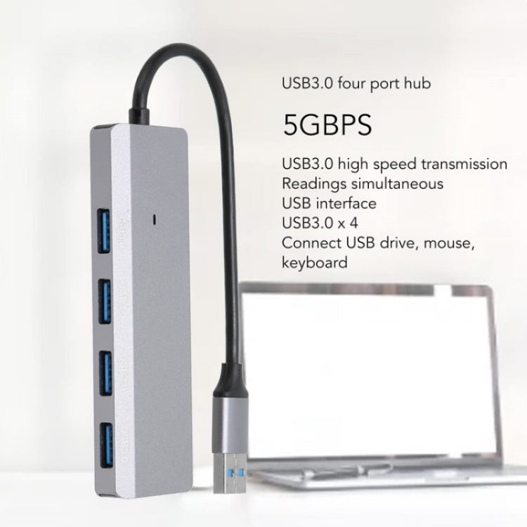 ADS-305A Aluminum Alloy USB to 4-Ports USB3.0 USB HUB Laptop Adapter Docking Station