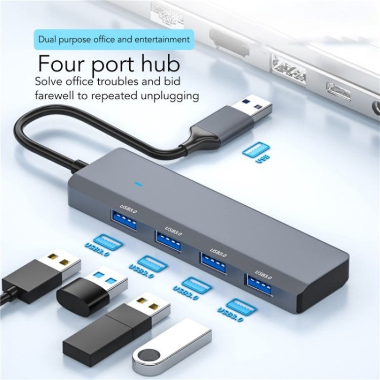 ADS-305A Aluminum Alloy USB to 4-Ports USB3.0 USB HUB Laptop Adapter Docking Station My Store