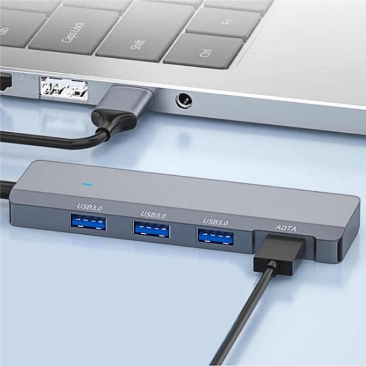 ADS-309A  Aluminum Alloy USB to 3  x USB 3.0 + Type-C Data Port Expansion Hub Adapter My Store