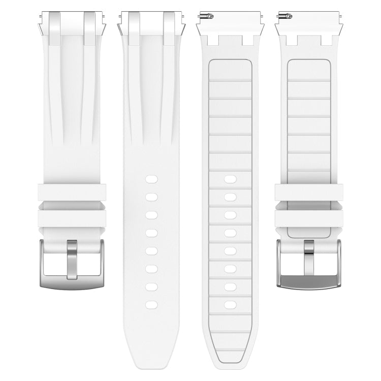 20mm Quick Release Silver Buckle Royal Silicone Watch Band, Series 7