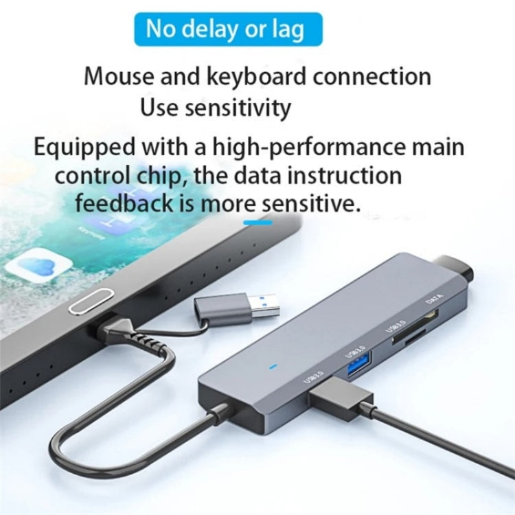 ADS-310D 2-in-1 Type-C + USB to 3 x USB 3.0 + SD / TF Card Slots Multi-Port Hub My Store