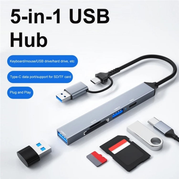 ADS-806D Type-C+USB to USB 3.0 Hub SD / TF Card Reader Multi-Function Docking Station My Store