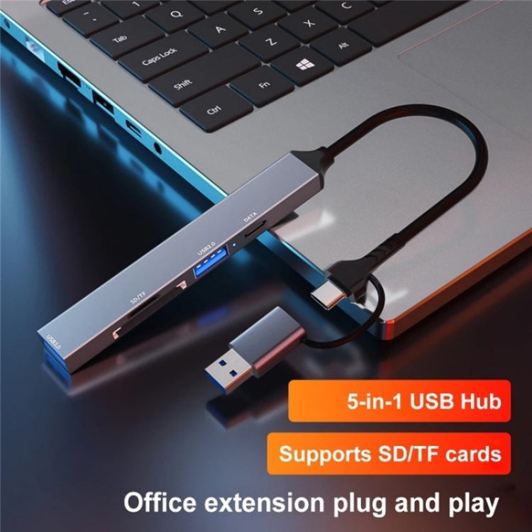 ADS-806D Type-C+USB to USB 3.0 Hub SD / TF Card Reader Multi-Function Docking Station My Store