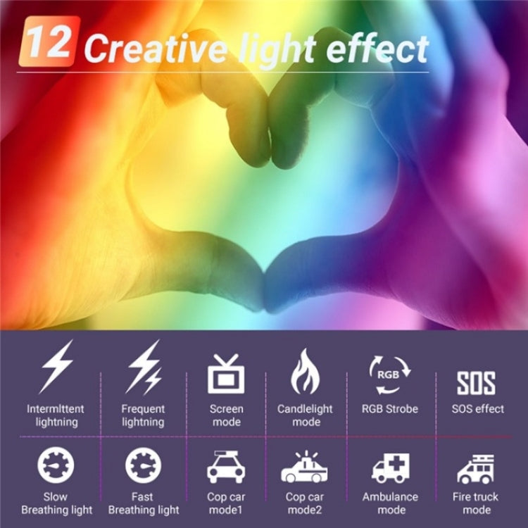 M1SE 12 Effects RGB Photography Lamp 0.96-inch TFT Screen Pocket Fill Light Reluova