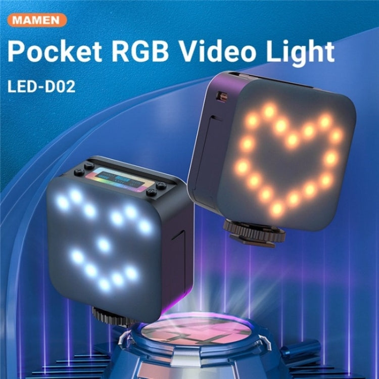 D02 Magnetic Adsorption Pocket RGB Video Lamp Mini LED Fill Light for Live Broadcast Reluova