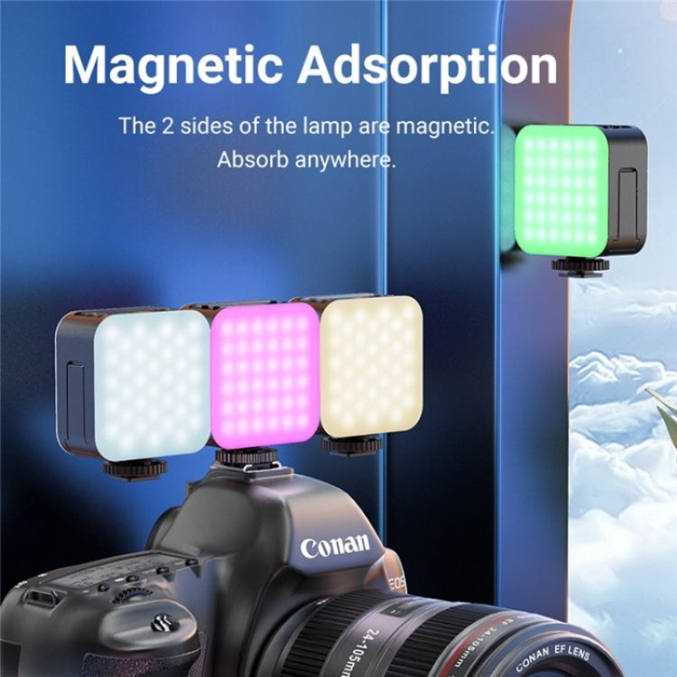 D02 Magnetic Adsorption Pocket RGB Video Lamp Mini LED Fill Light for Live Broadcast Reluova