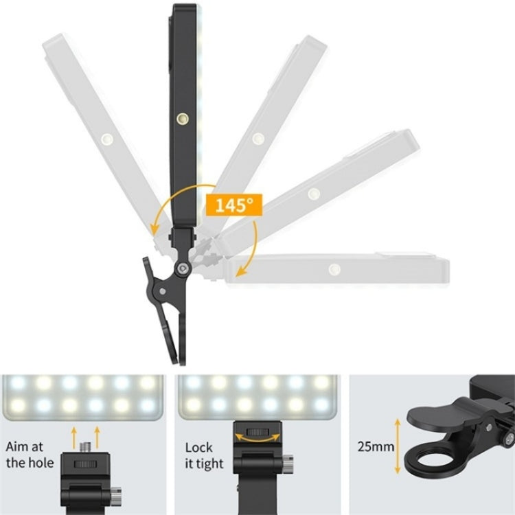 V16SE For Mobile Phone / Tablet / Laptop Three Light Modes Clip-On Pocket Mini Fill Light Reluova