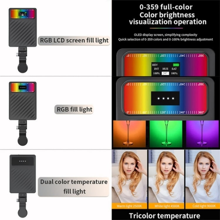 V16SE For Mobile Phone / Tablet / Laptop Three Light Modes Clip-On Pocket Mini Fill Light Reluova