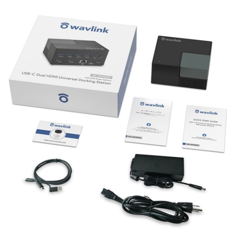 WAVLINK UG76PD2 3.5mm Audio, Gigabit Network Port Dual HD Universal Docking Station