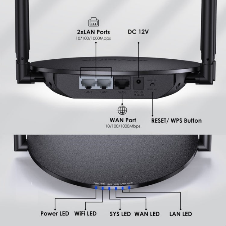 WAVLINK WN530HG3 AC1200 Dual Band AP Router 1000Mbps WAN / LAN Ethernet Port My Store