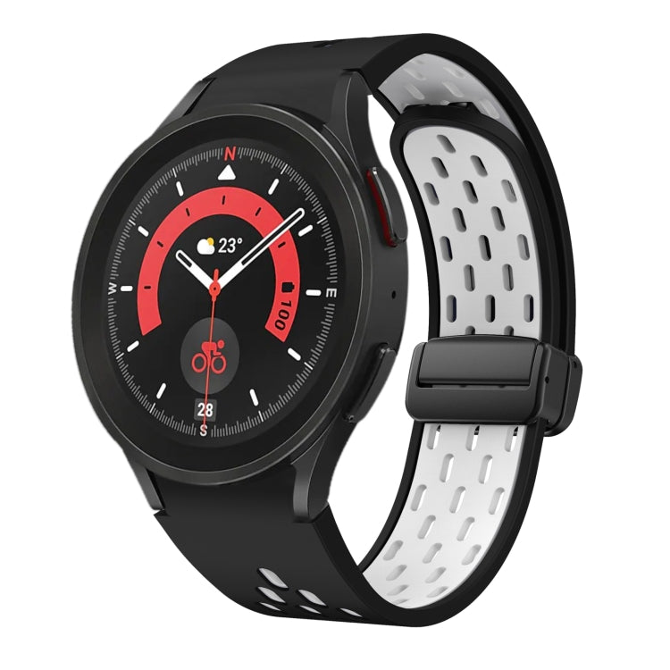 Two Color Magnetic Folding Black Buckle Silicone Watch Band, Series 4